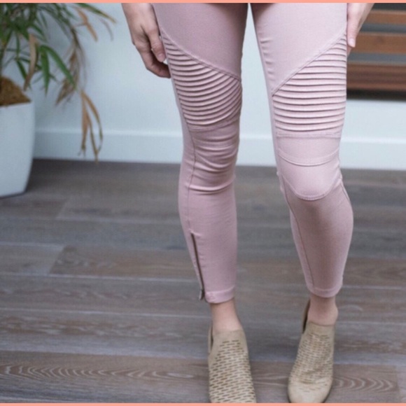 MOTO Blush Stretch Biker Pants! - Picture 2 of 4